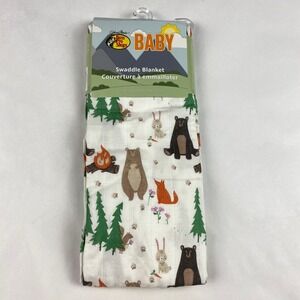 NWT Bass Pro Shops Baby Swaddle Blanket Bear Rabbit Fox Camping